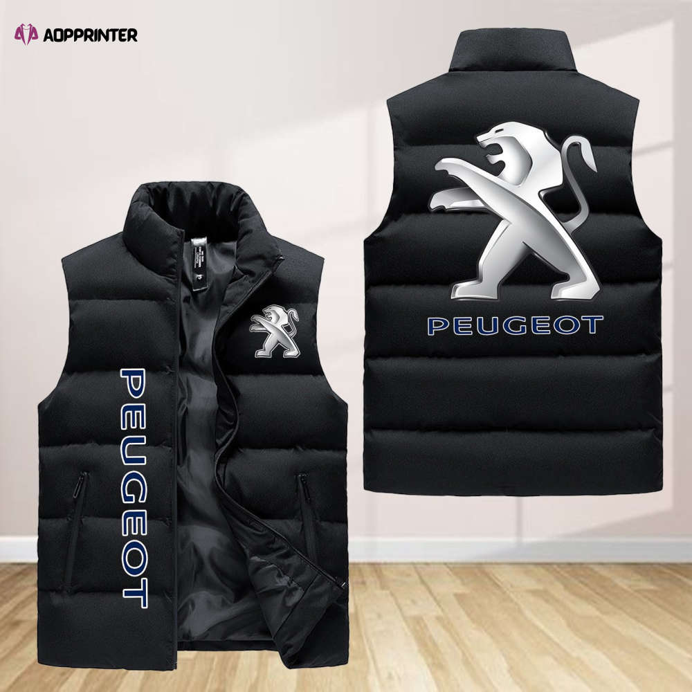 Peugeot Sleeveless Puffer Jacket Custom For Fans Gifts