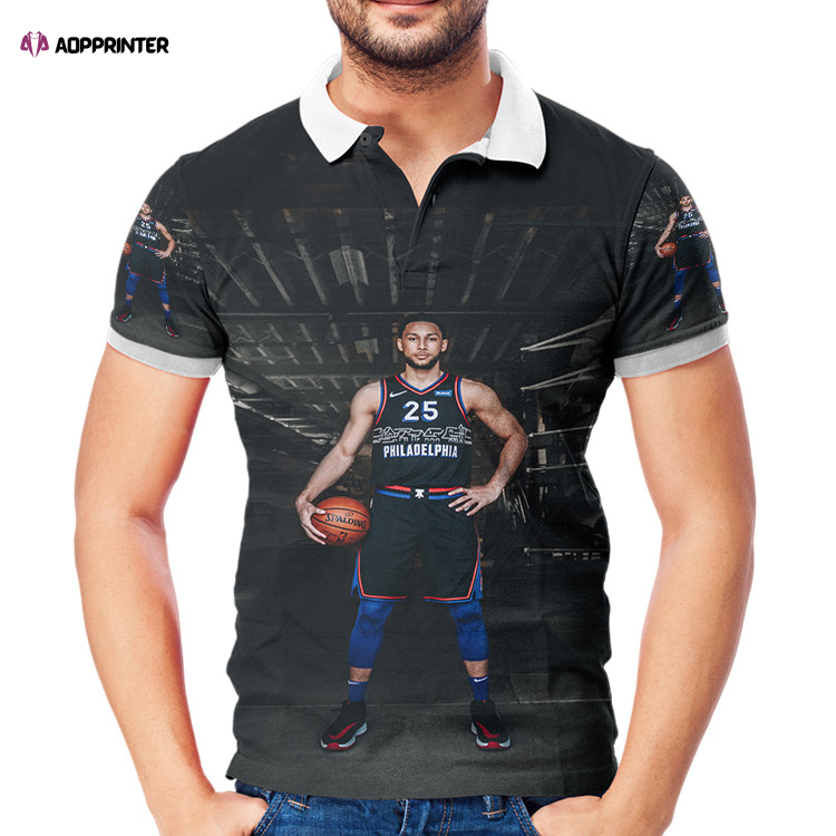 Philadelphia 76ers Ben Simmons 3D All Over Print Polo Shirt