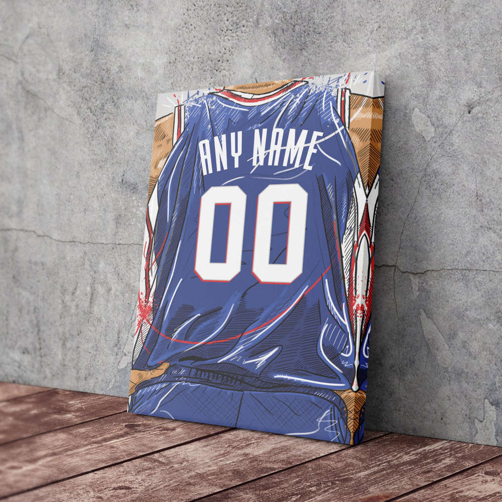 Philadelphia 76ers Jersey Personalized Jersey NBA Custom Name and Number Canvas Wall Art Home Decor Framed Poster Man Cave Gift