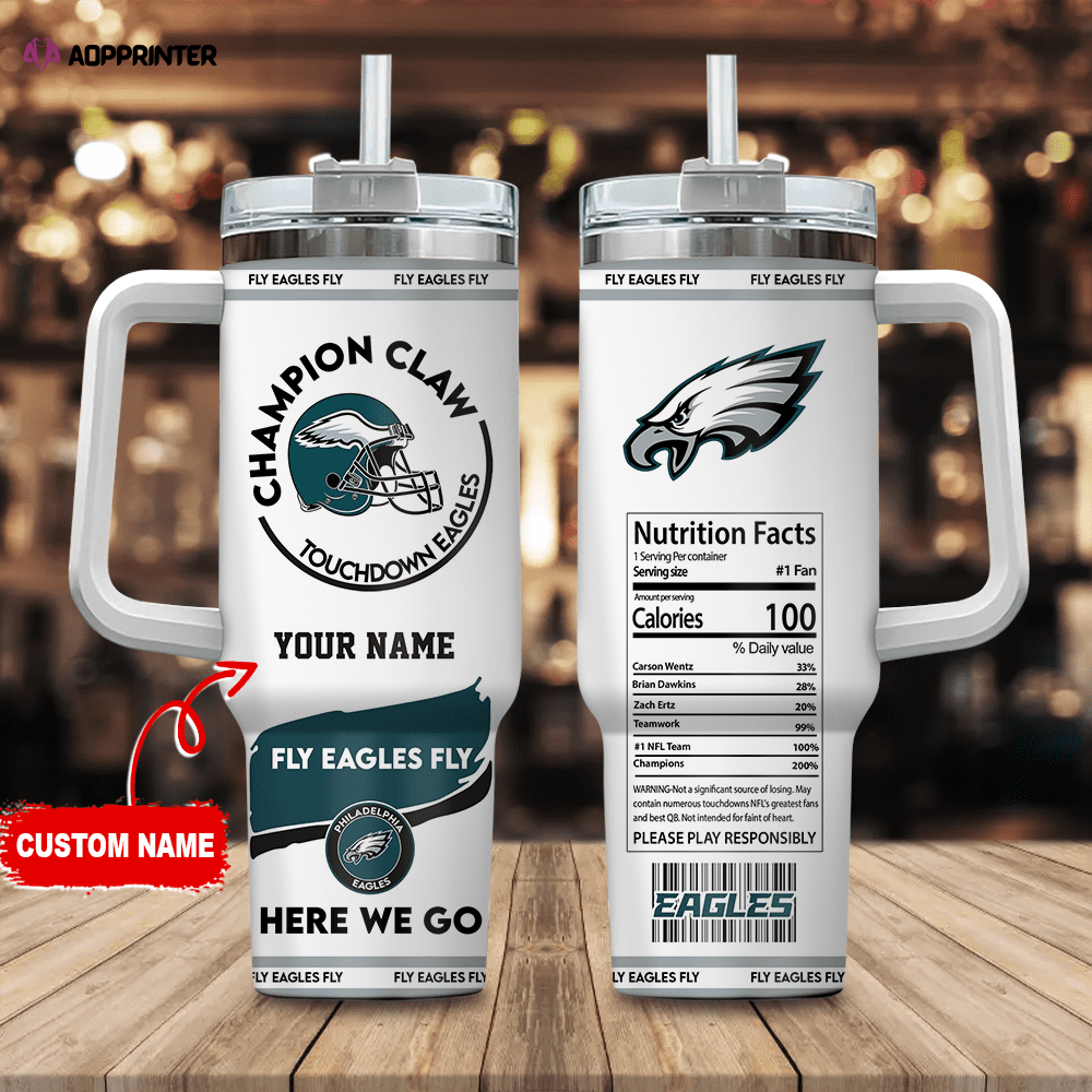 Philadelphia Eagles Champion Claw NFL Personalized Stanley Tumbler 40Oz Gift for Fans
