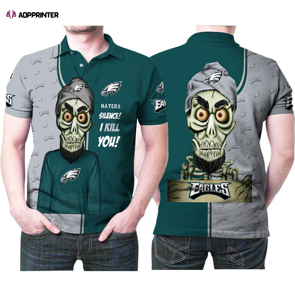 Philadelphia Eagles Haters Silence The Dead Puppet 3D Gift for Fans Polo Shirt