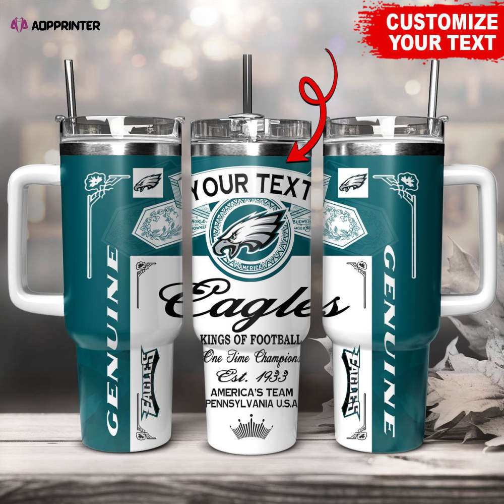 Philadelphia Eagles NFL Kings Of Football Custom Your Text Stanley Tumbler 40Oz Gift for Fans