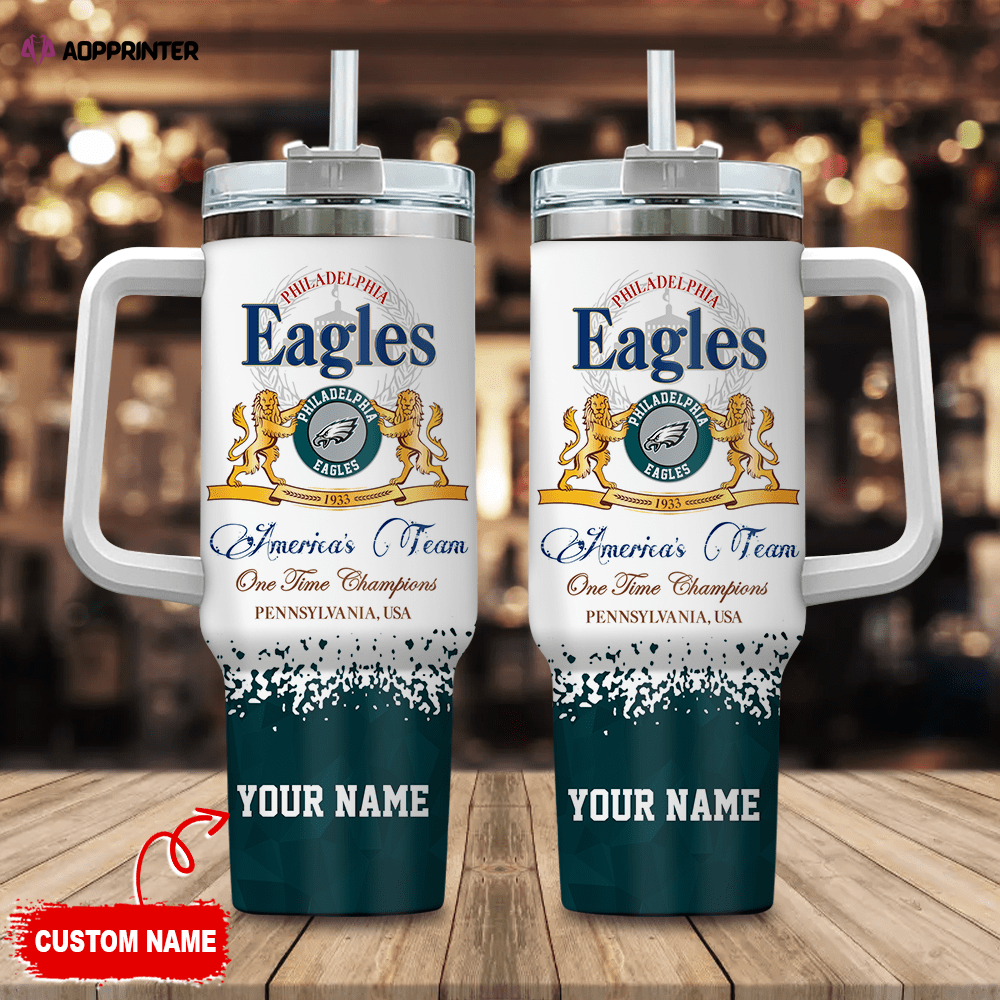 Philadelphia Eagles Personalized NFL Champions Modelo 40oz Stanley Tumbler Gift for Fans
