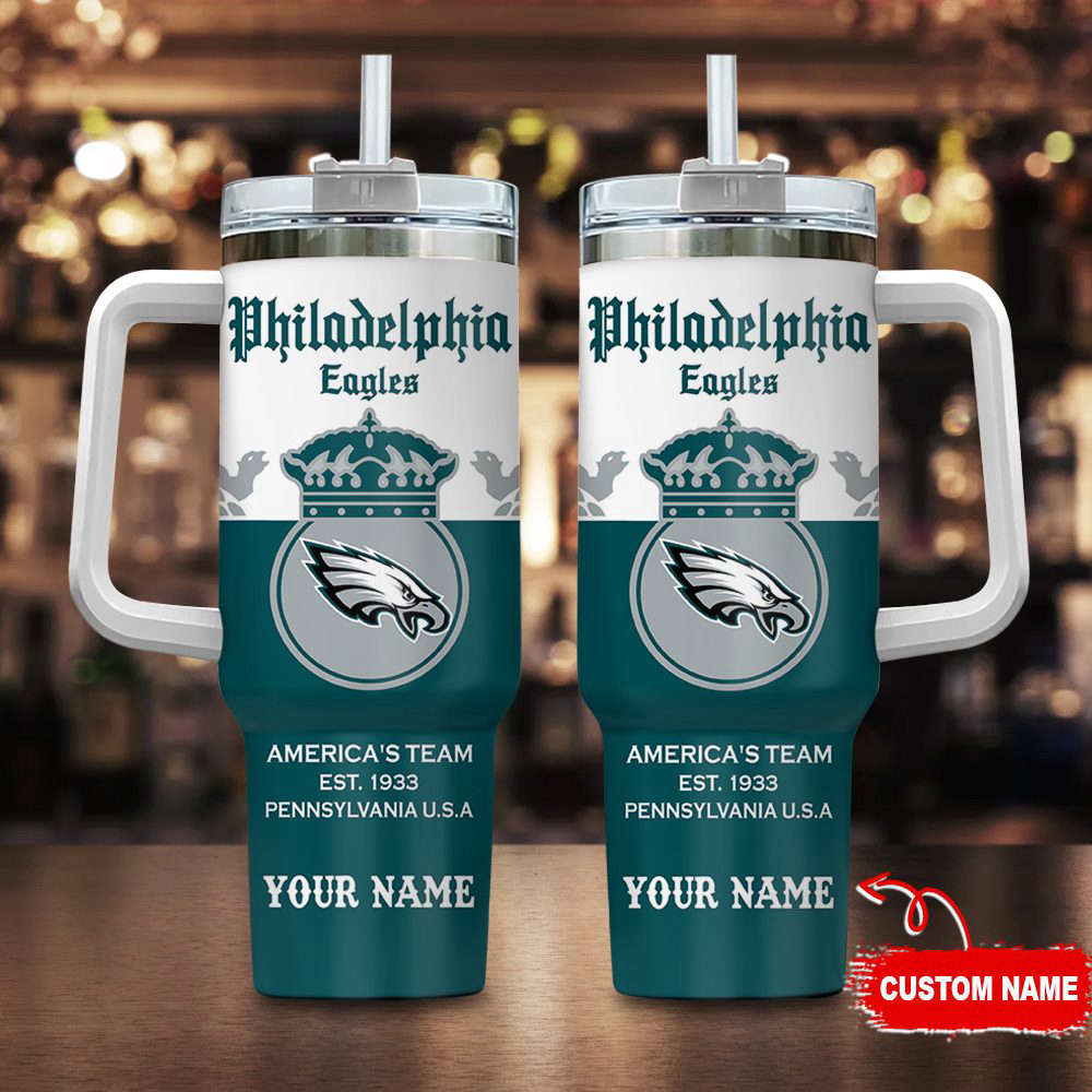 Philadelphia Eagles Personalized NFL Corona Extra 40oz Stanley Tumbler Gift for Fans