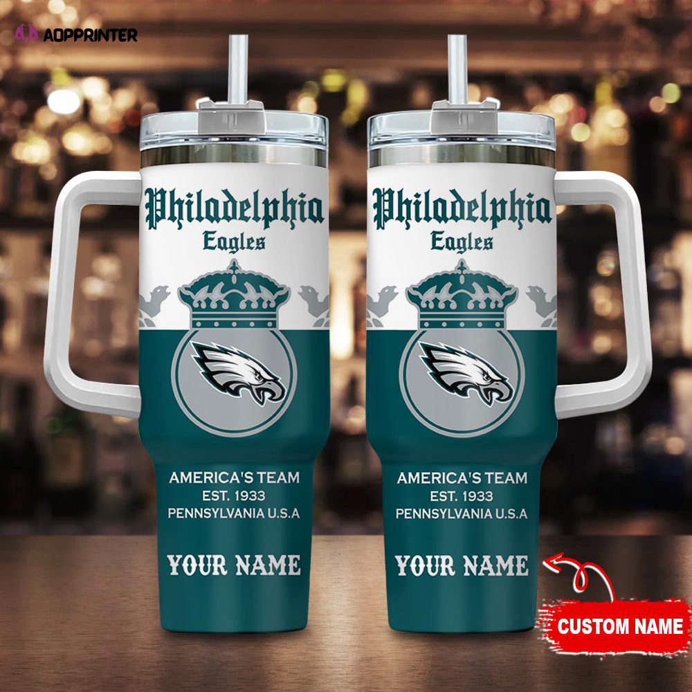 Philadelphia Eagles Personalized NFL Corona Extra 40oz Stanley Tumbler Gift for Fans