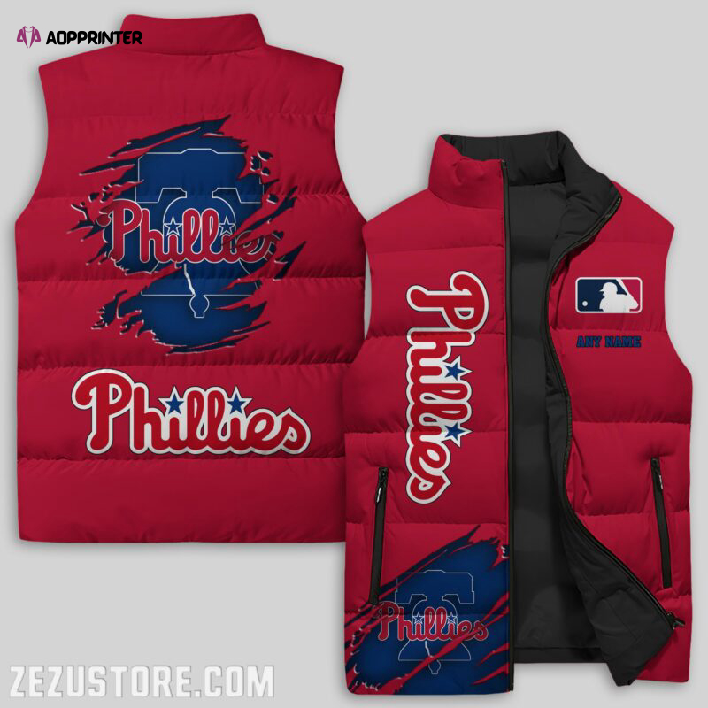 Philadelphia Phillies MLB Sleeveless Puffer Jacket Custom For Fans Gifts