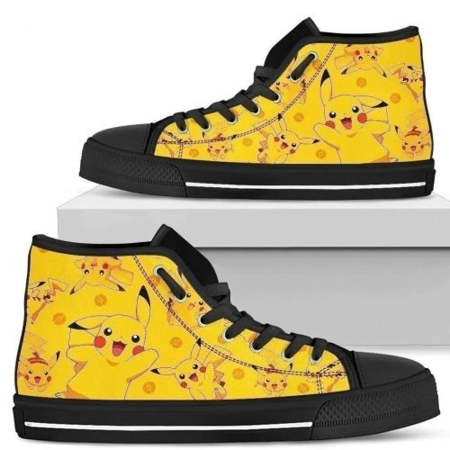 Pikachu High Top Shoes Custom For Fans Pokemon