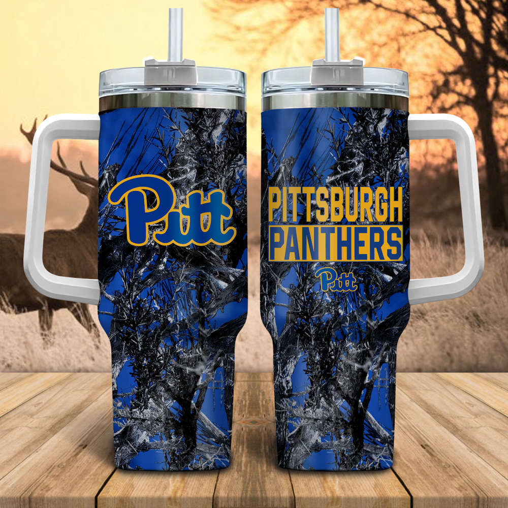 Pittsburgh Panthers NCAA Hunting Personalized Stanley Tumbler 40oz Gift for Fans