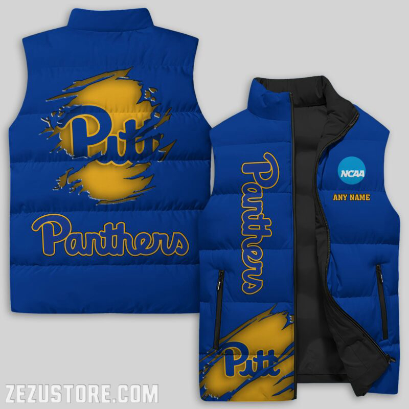 Pittsburgh Panthers NCAA Sleeveless Puffer Jacket Custom For Fans Gifts