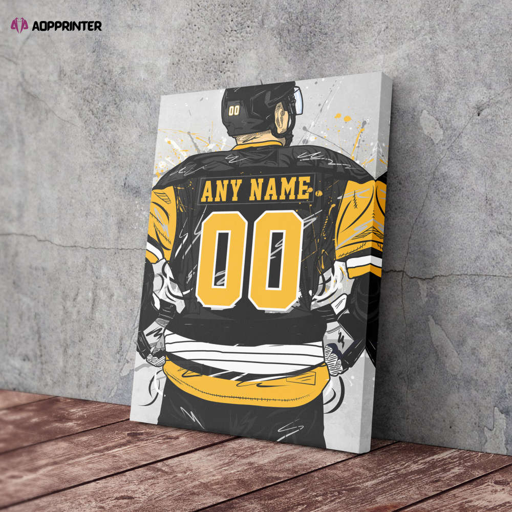 Pittsburgh Penguins Jersey NHL Personalized Jersey Custom Name and Number Canvas Wall Art Home Decor