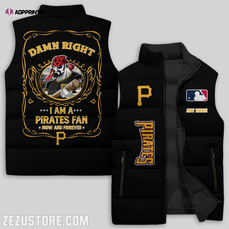 Pittsburgh Pirates MLB Sleeveless Puffer Jacket Custom For Fans Gifts