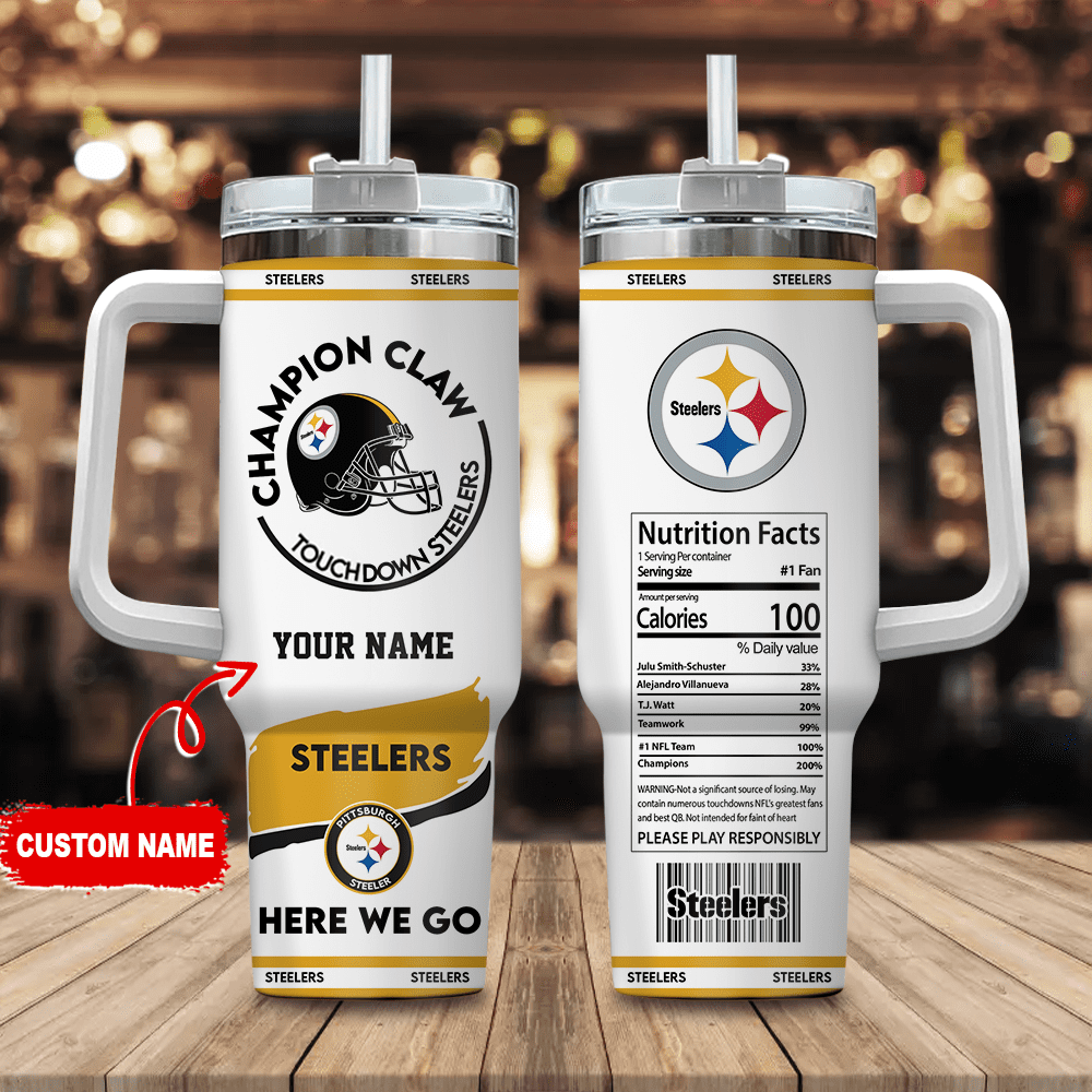 Pittsburgh Steelers Champion Claw NFL Personalized Stanley Tumbler 40Oz Gift for Fans