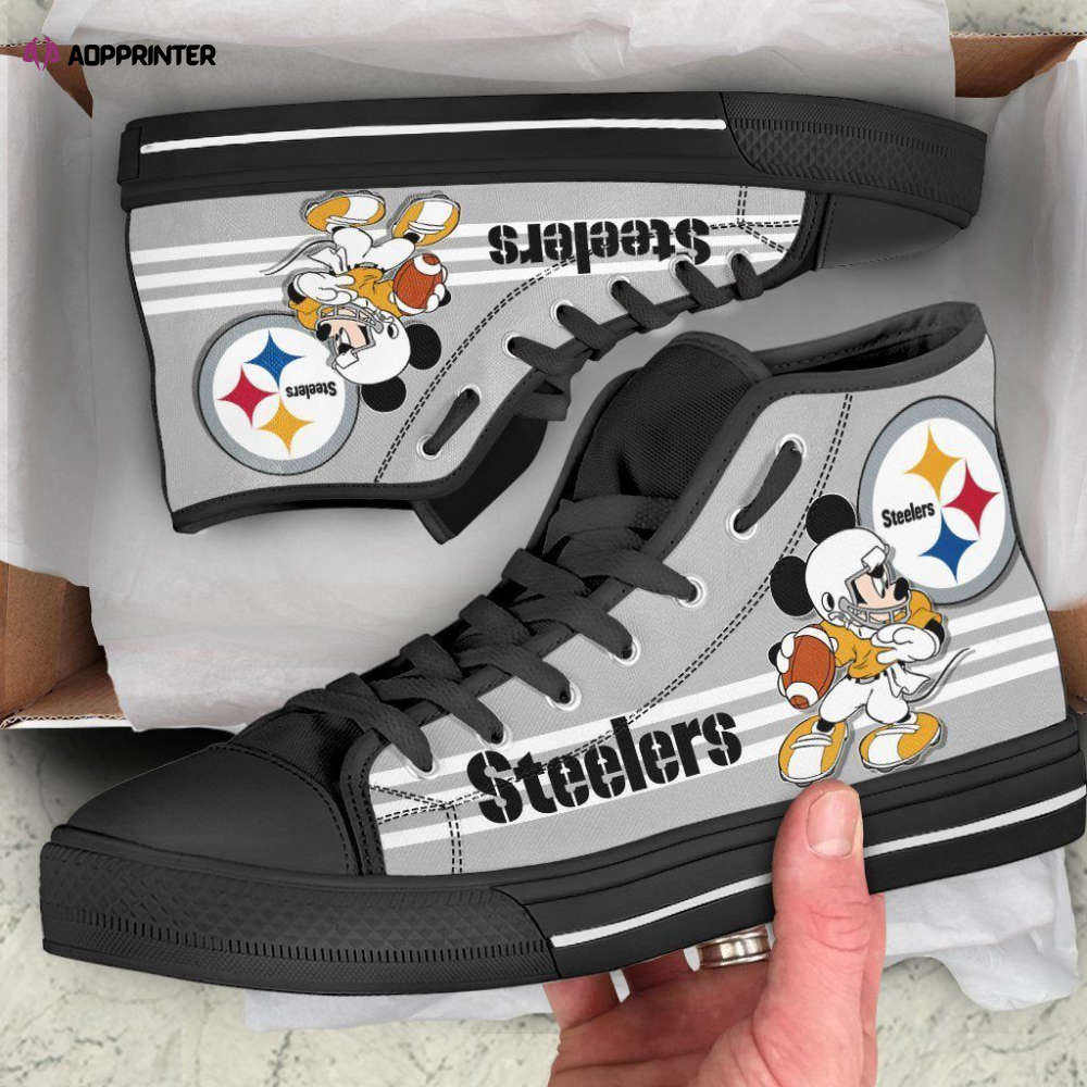 Pittsburgh Steelers High Top Sneakers Custom Shoes For Fans Mickey