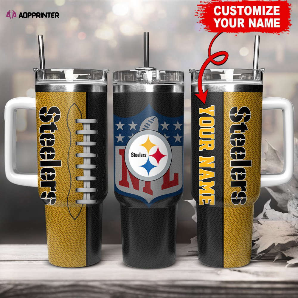 Pittsburgh Steelers NFL Football Custom Name 40oz Stanley Tumbler Gift for Fans