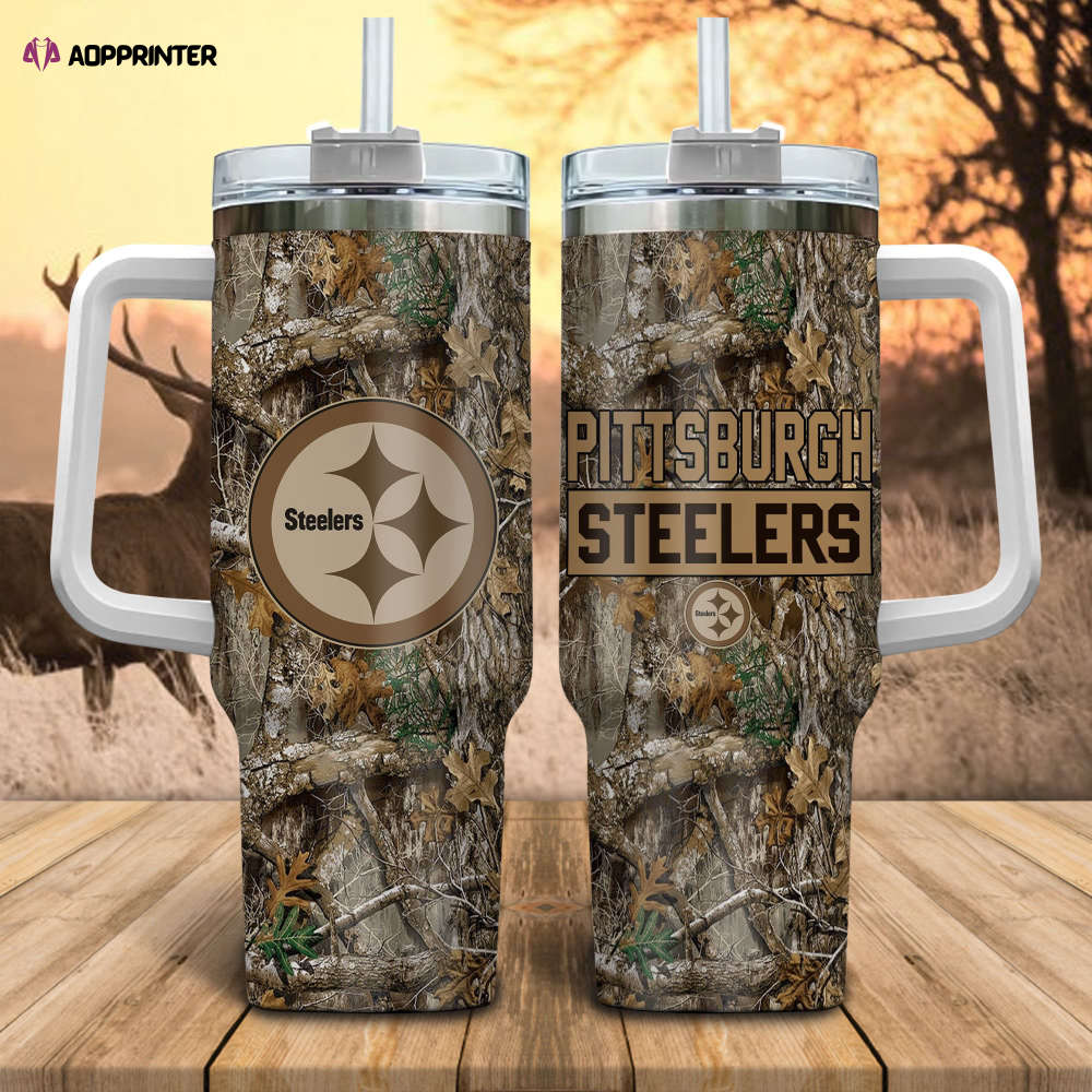 Pittsburgh Steelers NFL Hunting Tumbler Stanley Tumbler 40oz Gift for Fans