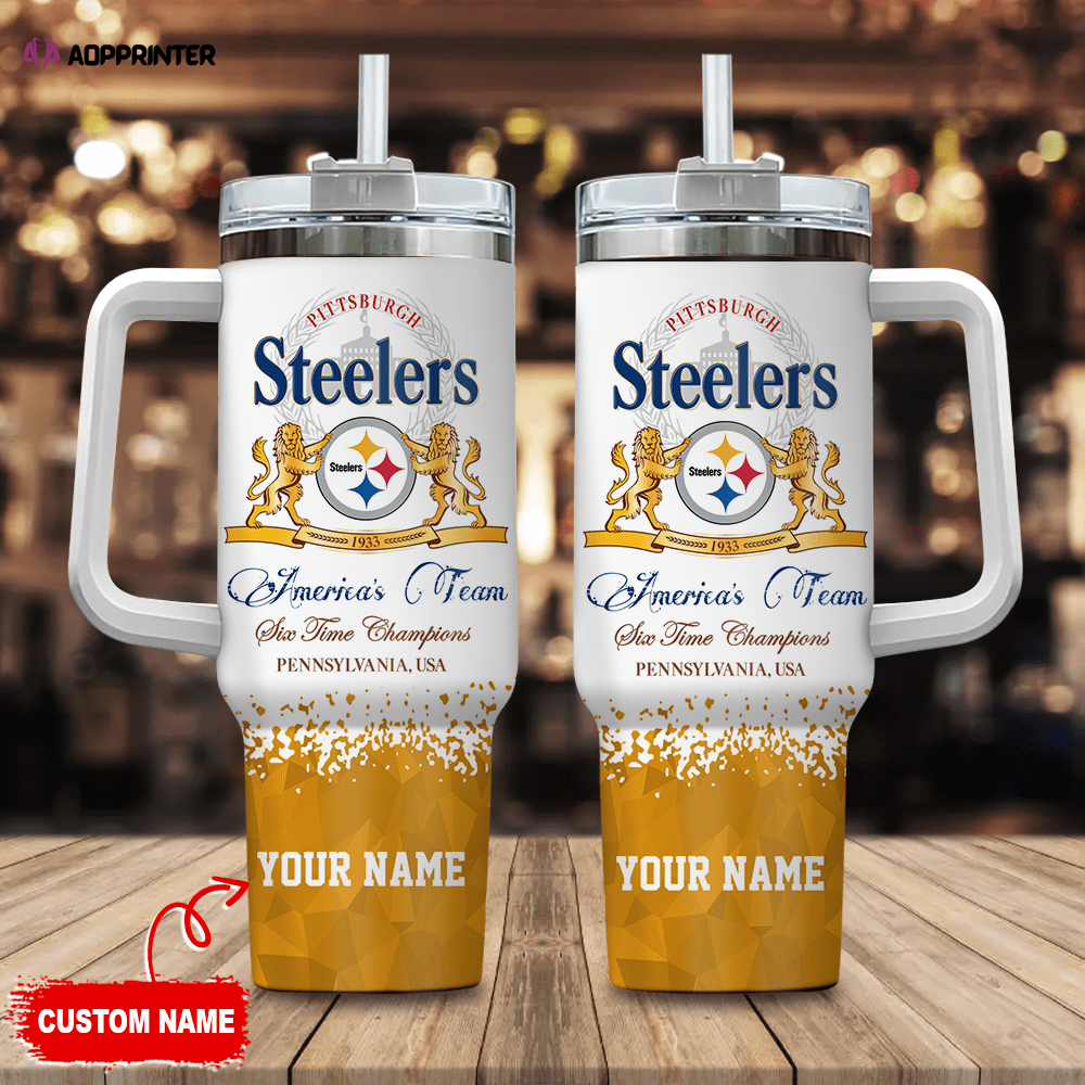 Pittsburgh Steelers Personalized NFL Champions Modelo 40oz Stanley Tumbler Gift for Fans