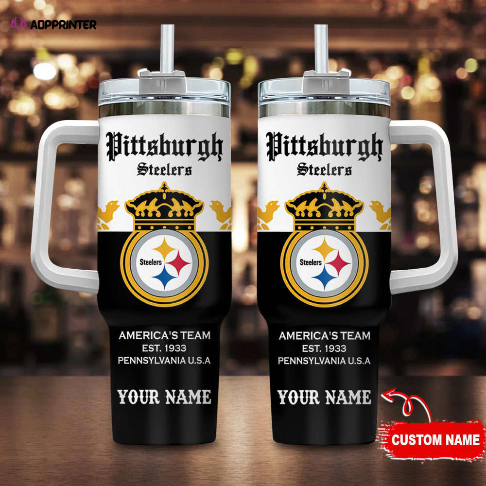 Pittsburgh Steelers Personalized NFL Corona Extra 40oz Stanley Tumbler Gift for Fans