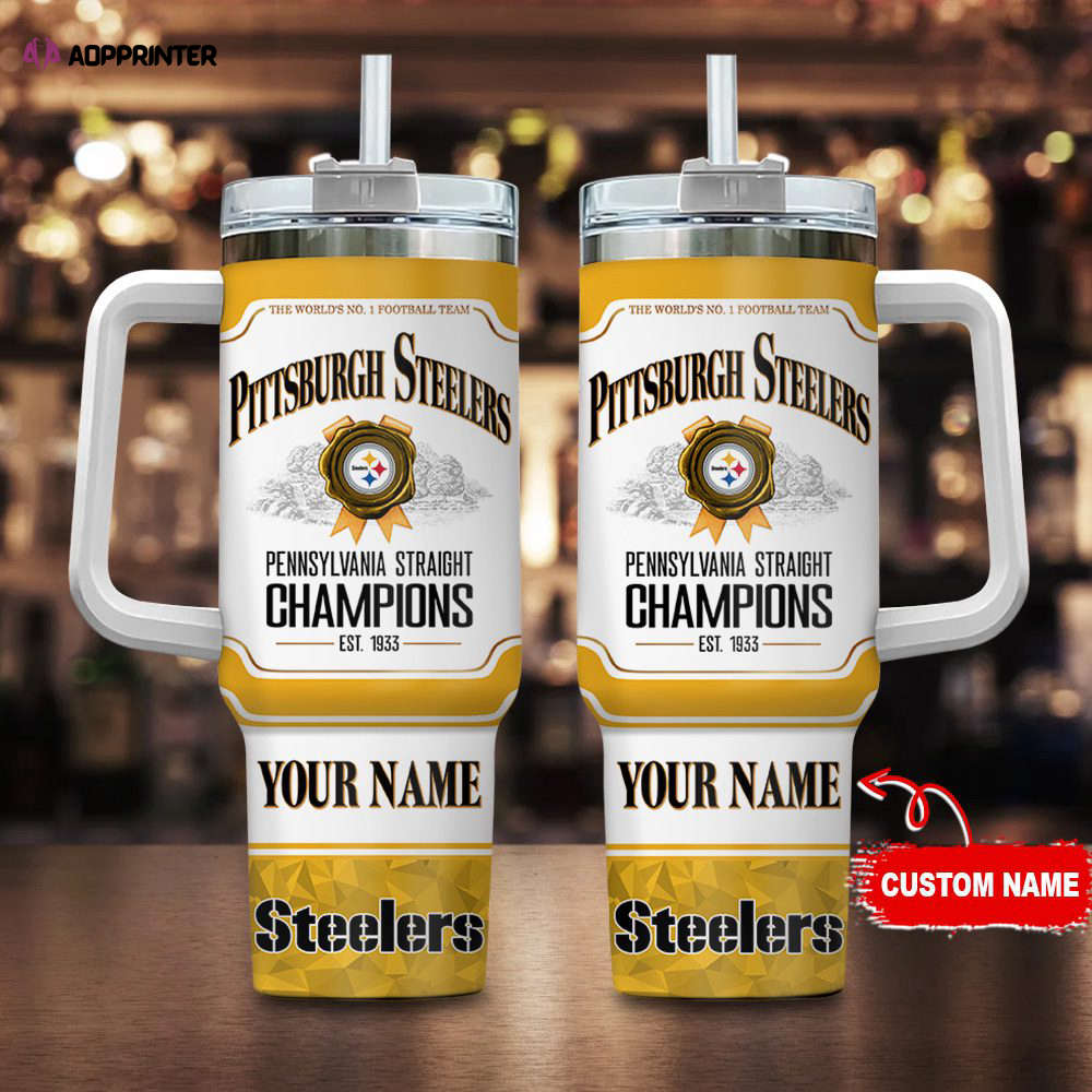 Pittsburgh Steelers Personalized The World’s No 1 Football Team NFL Jim Beam 40oz Stanley Tumbler Gift for Fans
