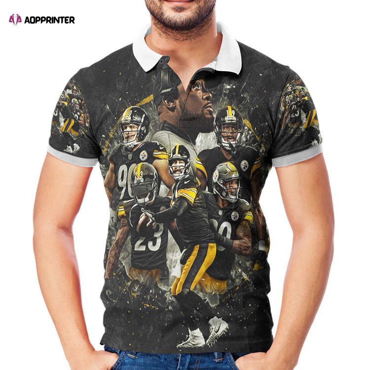Pittsburgh Steelers Players Team m1 3D Gift for Fans Polo Shirt