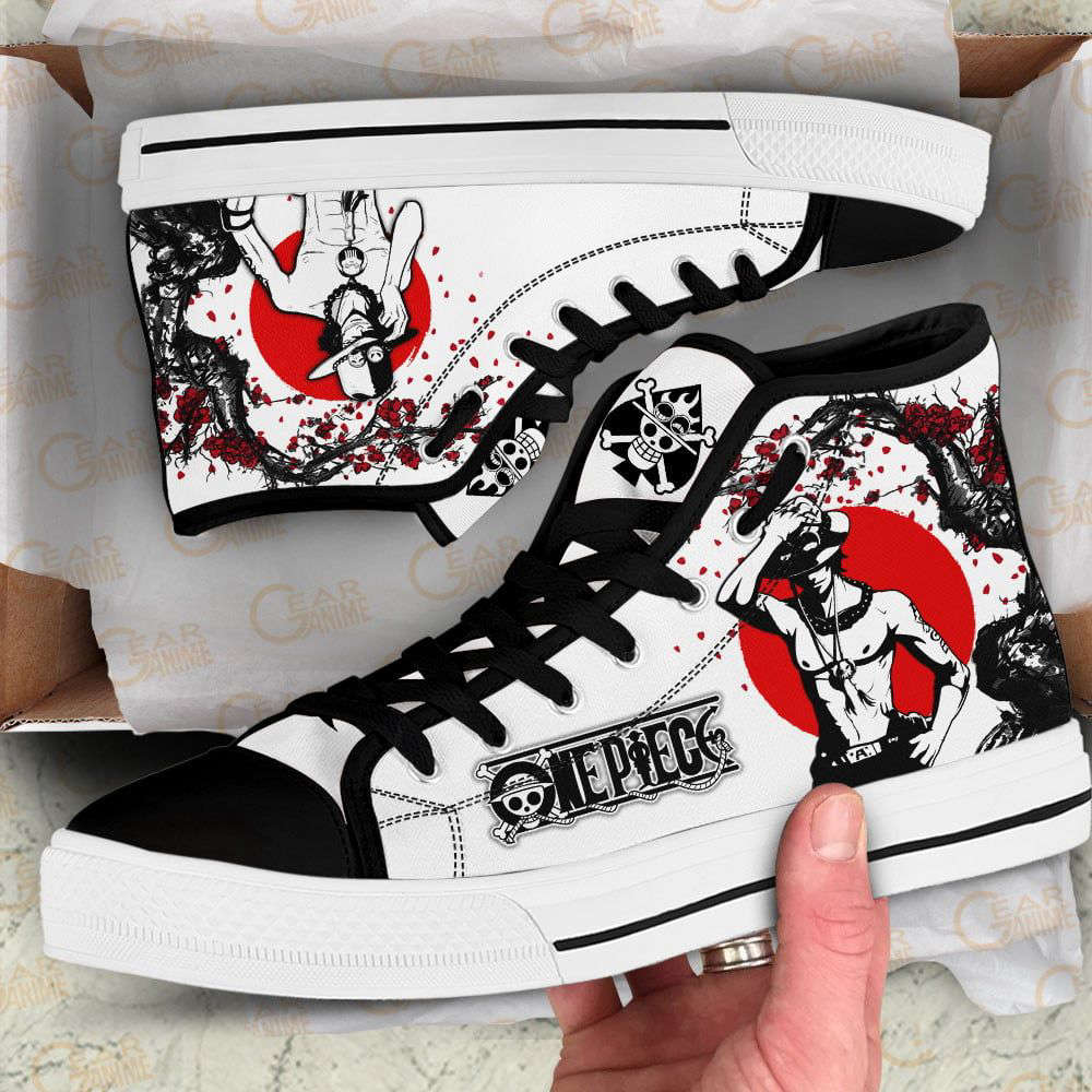 Portgas Ace High Top Shoes Japan Style For Fans One Piece Anime