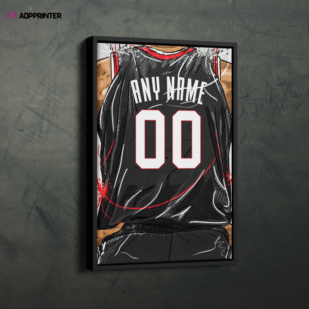 Portland Trail Blazers Jersey Personalized Jersey NBA Custom Name and Number Canvas Wall Art Home Decor Framed Poster Man Cave Gift