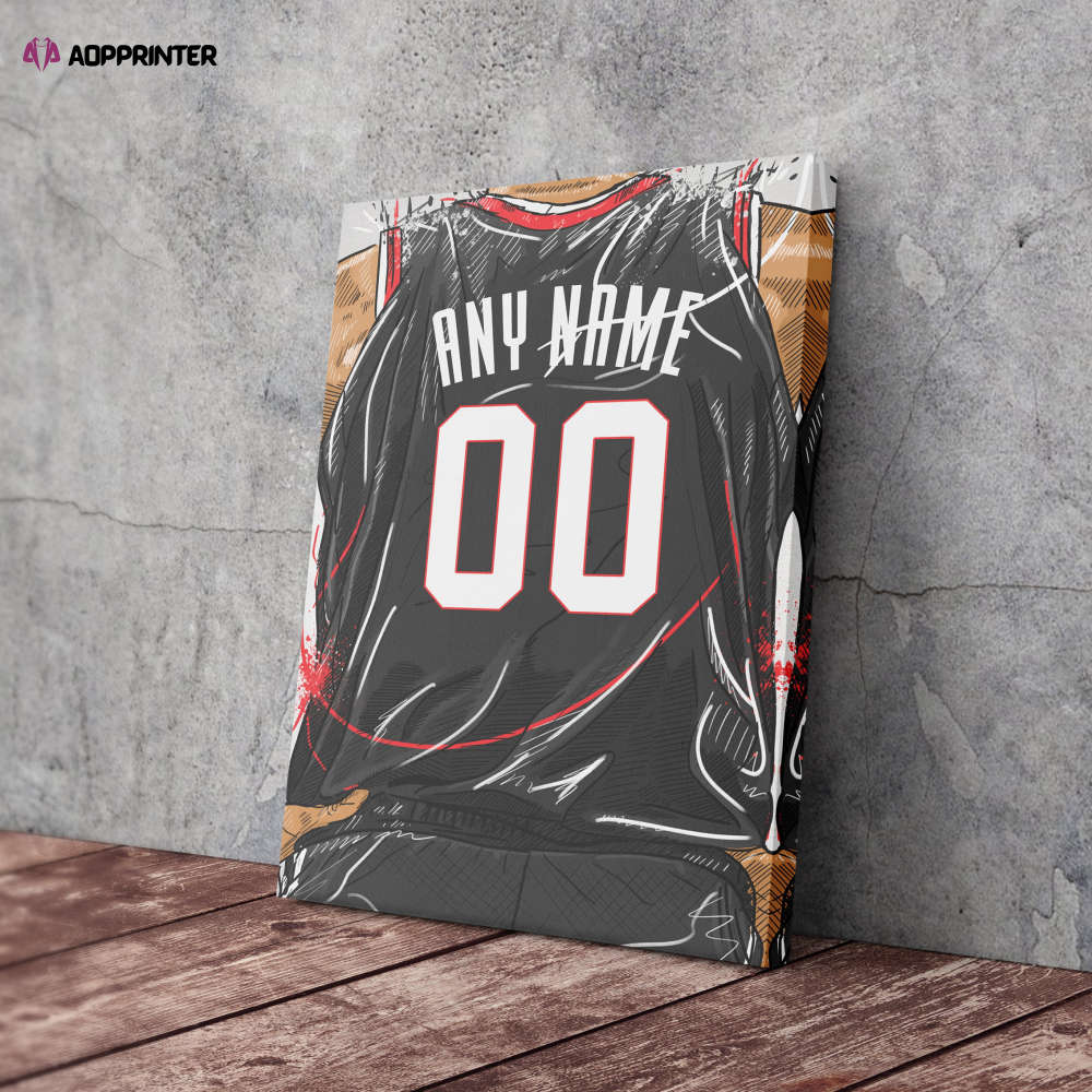 Portland Trail Blazers Jersey Personalized Jersey NBA Custom Name and Number Canvas Wall Art Home Decor Man Cave Gift