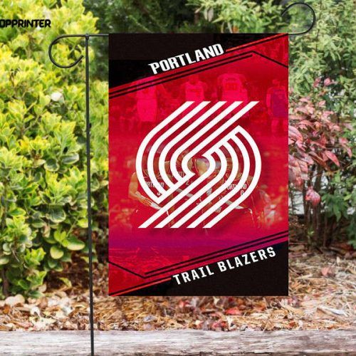 Portland Trail Blazers White Players Red Double Sided Printing   Garden Flag Home Decor Gifts