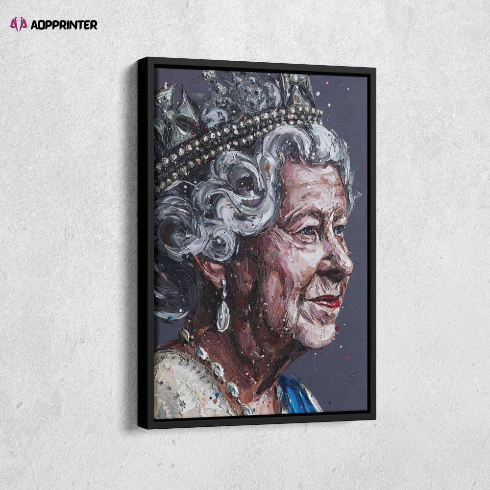 Queen Elizabeth II Artwork Canvas Wall Art Home Decor Framed Art