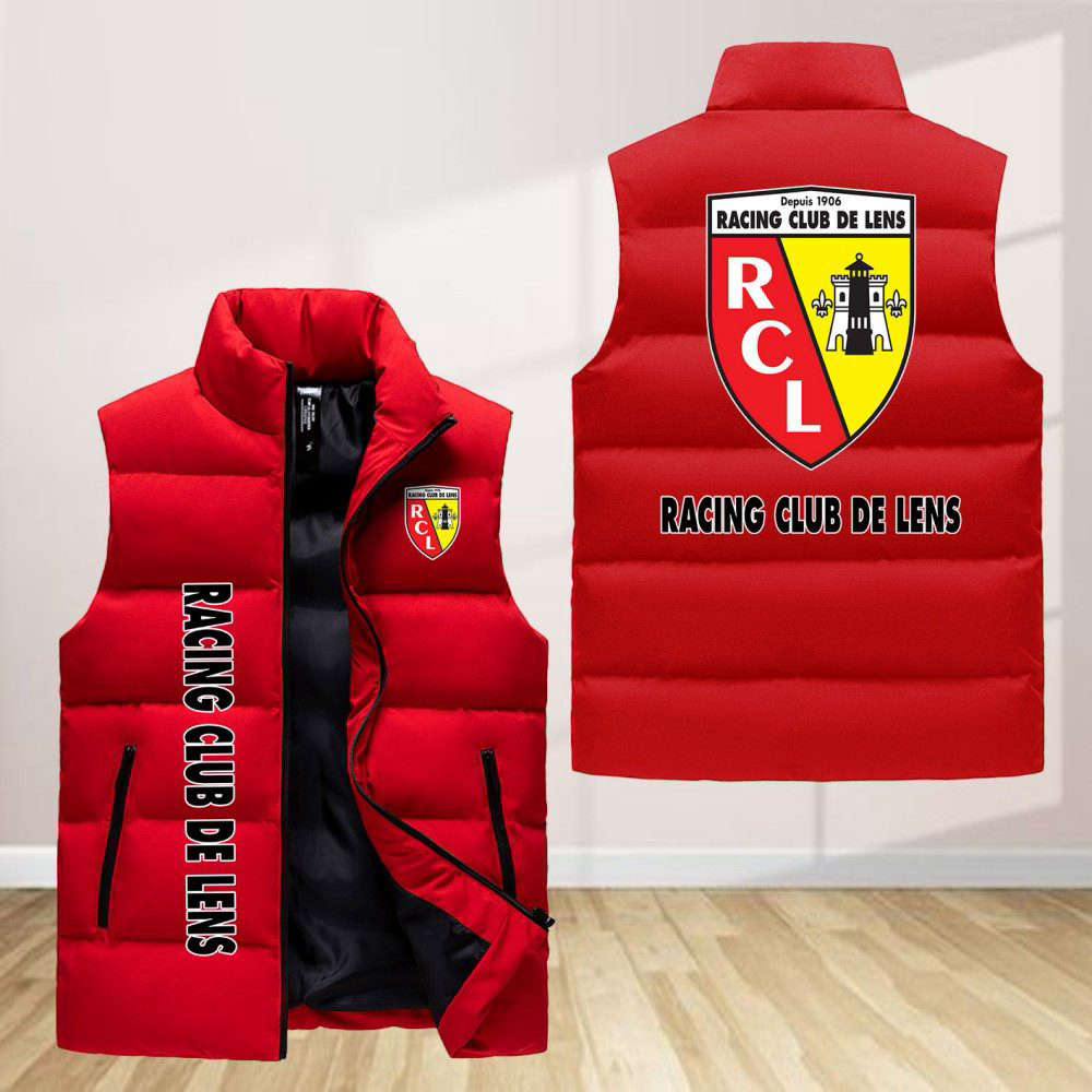 Racing Club De Lens Sleeveless Puffer Jacket Custom For Fans Gifts