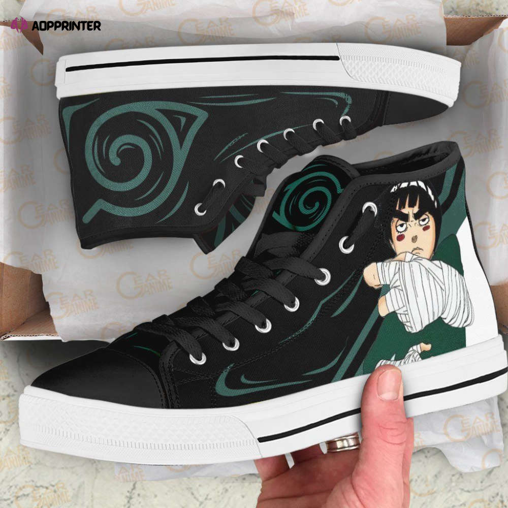 Rock Lee Drunken High Top Shoes Custom Naruto Anime For Fans