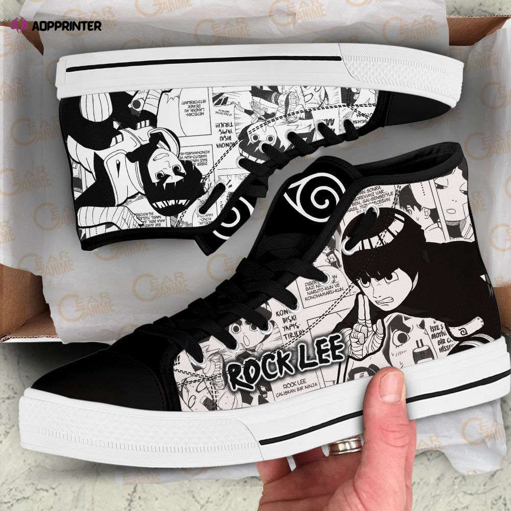 Rock Lee High Top Shoes Custom Naruto Anime For Fans