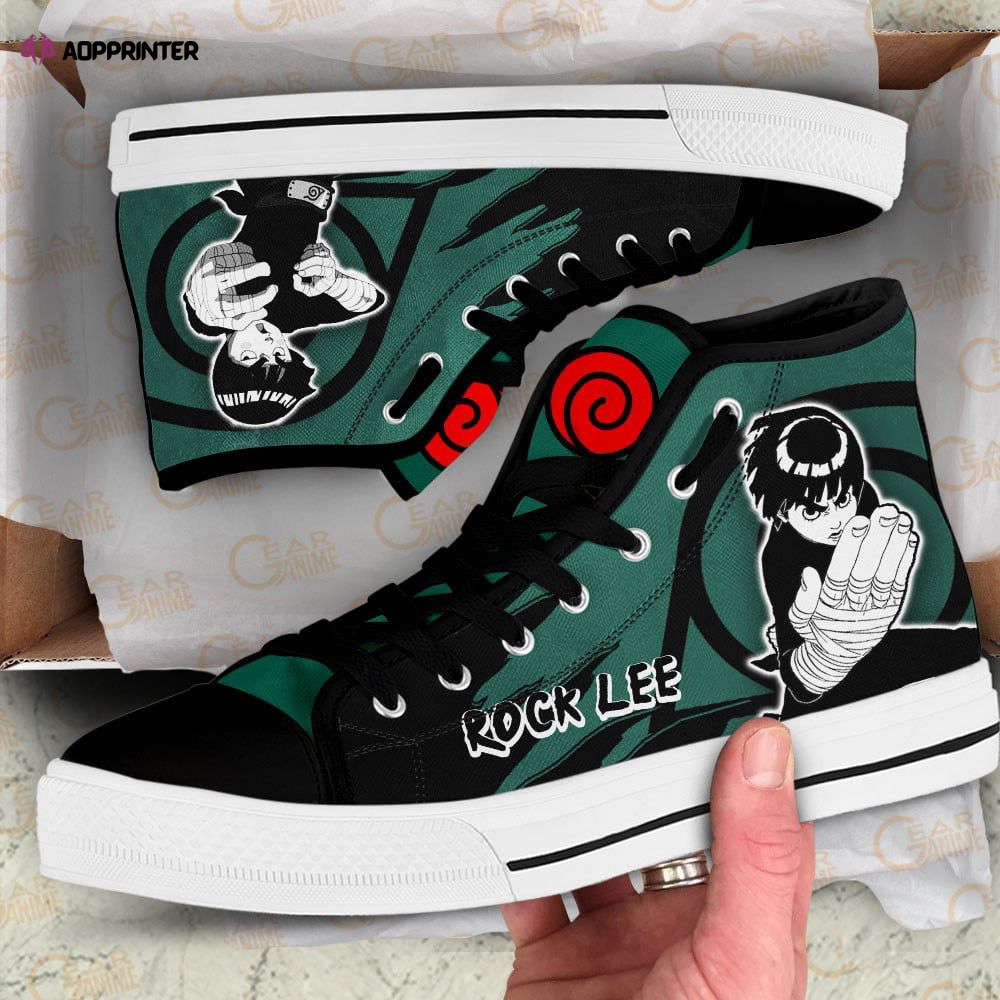 Rock Lee Mix Manga Style High Top Shoes Custom Naruto Anime For Fans