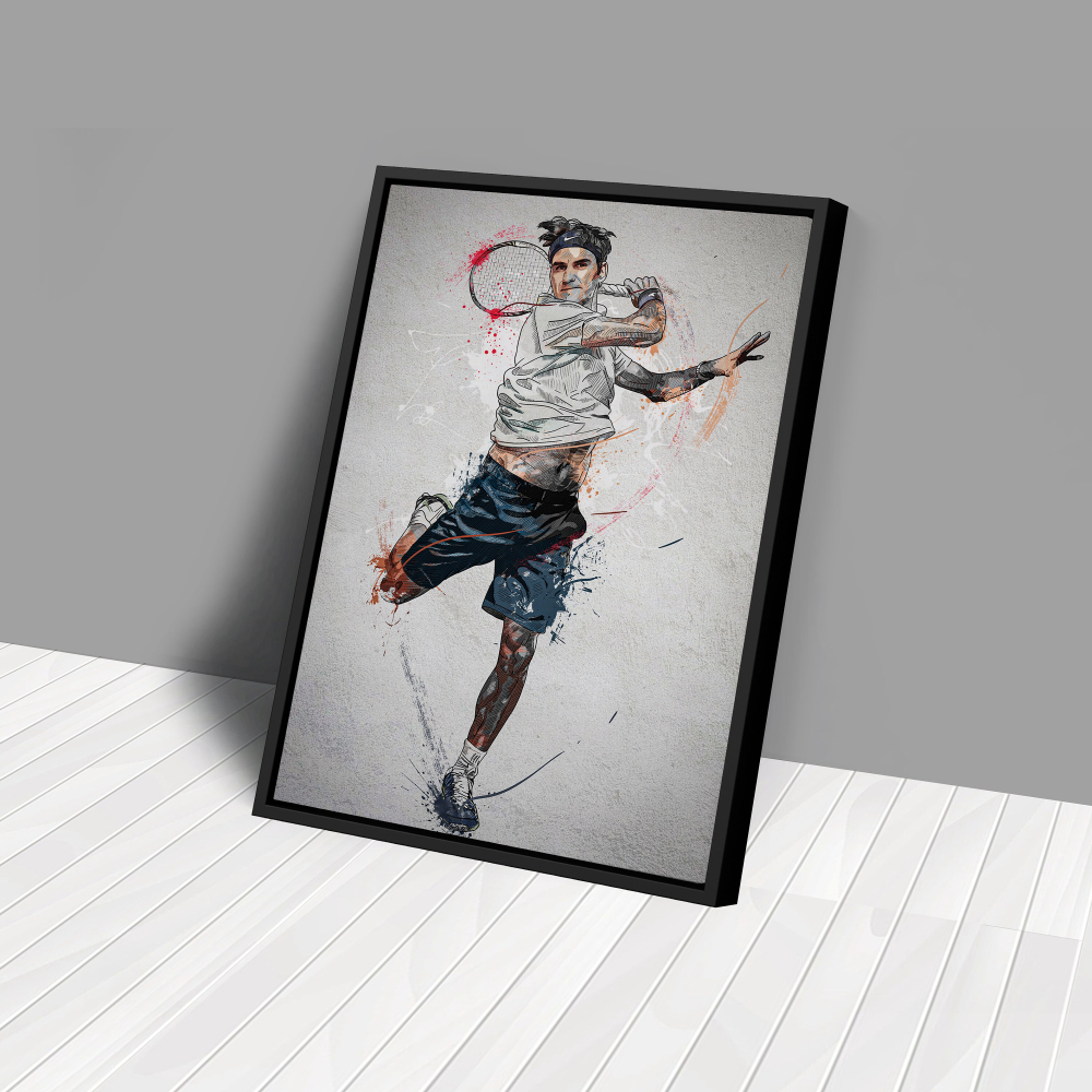 Roger Federer Poster Tennis Framed Wall Art Home Decor Canvas Print Artwork