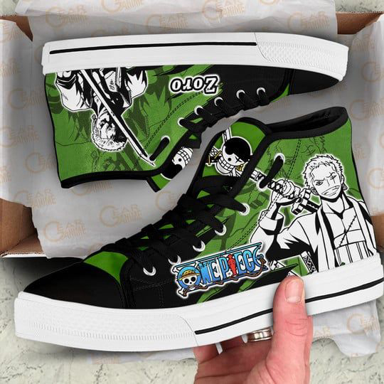 Roronoa Zoro High Top Shoes Mix Manga For Fans One Piece Anime