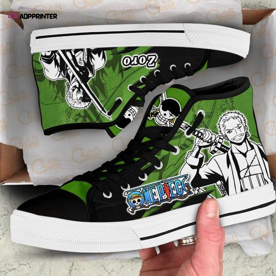 Roronoa Zoro High Top Shoes Mix Manga For Fans One Piece Anime