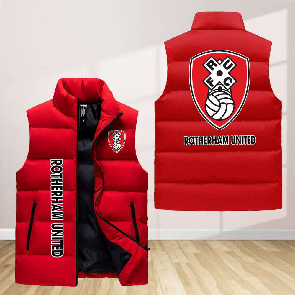 Rotherham United Sleeveless Puffer Jacket Custom For Fans Gifts