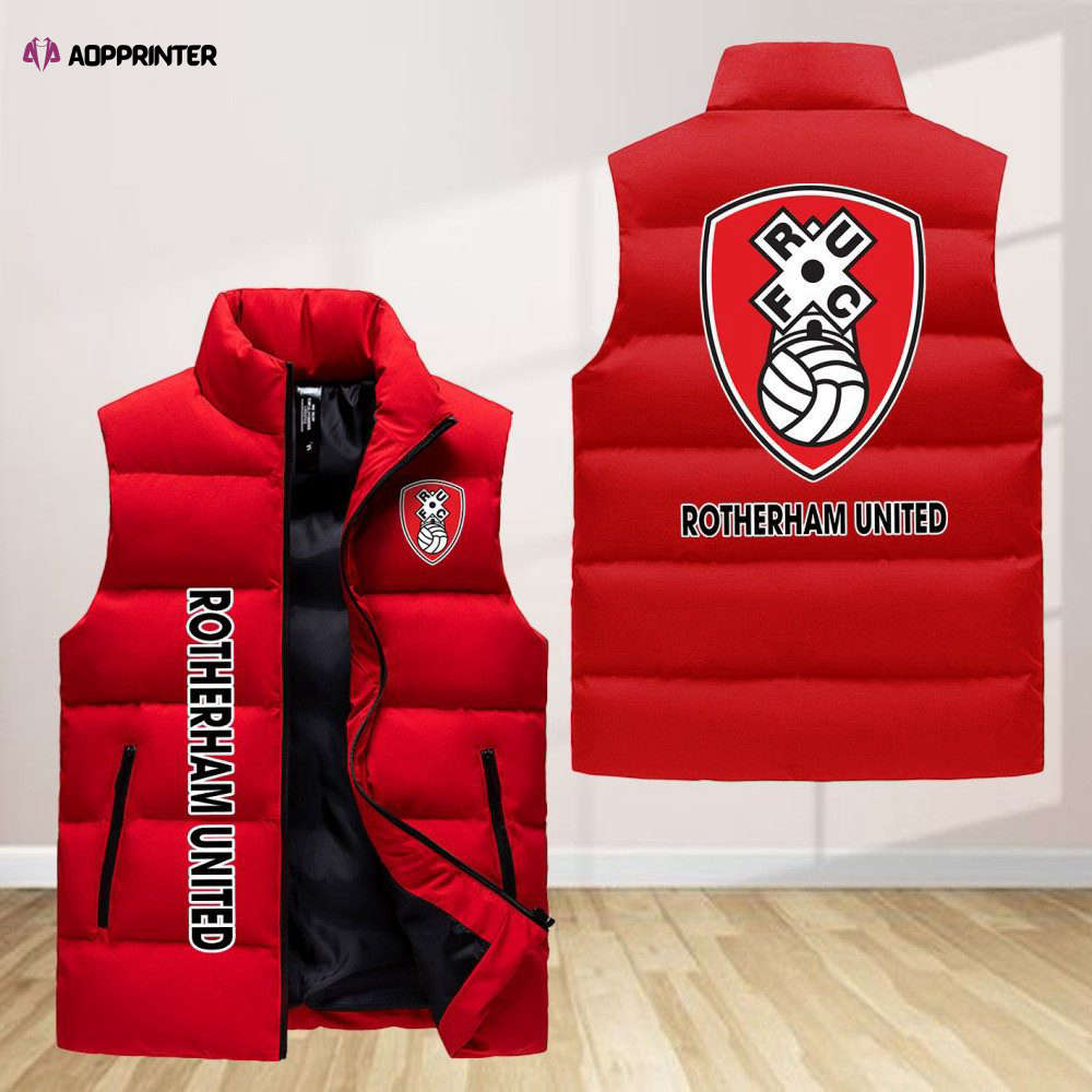 Rotherham United Sleeveless Puffer Jacket Custom For Fans Gifts