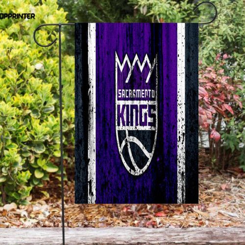 Sacramento Kings Emblem Grunge Double Sided Printing   Garden Flag Home Decor Gifts