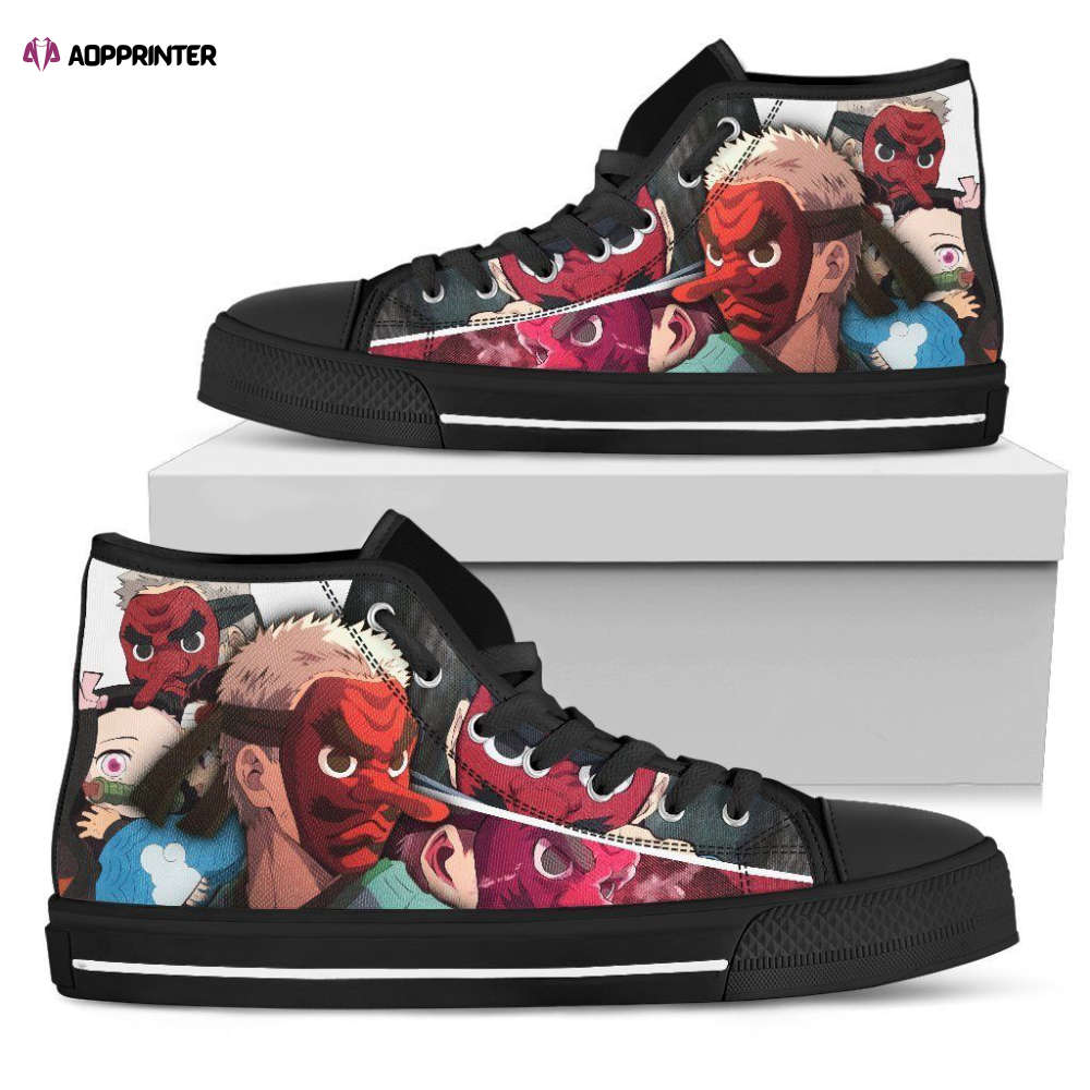 Sakonji High Top Shoes Custom For Fans Demon Slayer Anime