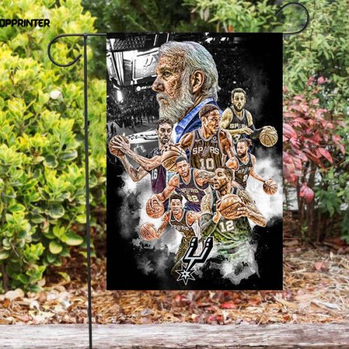San Antonio Spurs All Players4 Double Sided Printing   Garden Flag Home Decor Gifts