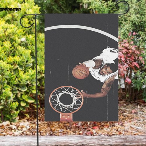 San Antonio Spurs Player Throwing Ball Double Sided Printing   Garden Flag Home Decor Gifts