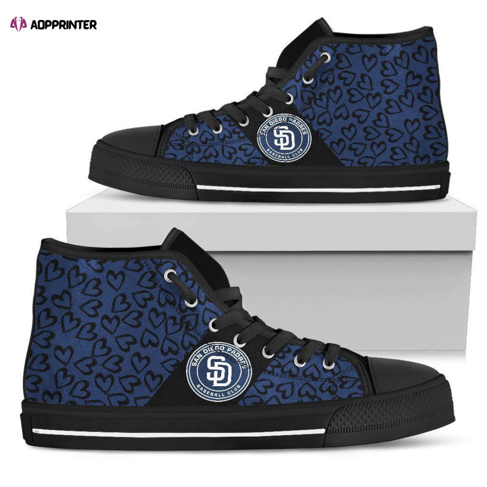 San Diego Padres MLB Baseball Custom Canvas High Top Shoes