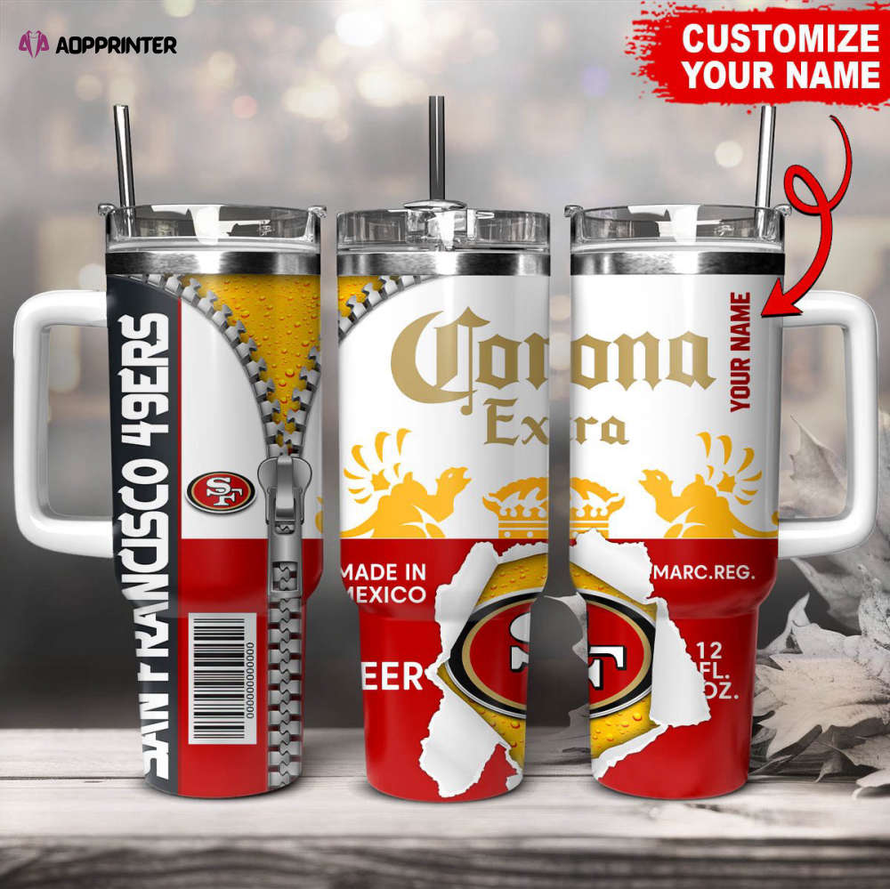 San Francisco 49ers NFL Corona Extra Personalized Stanley Tumbler 40Oz Gift for Fans