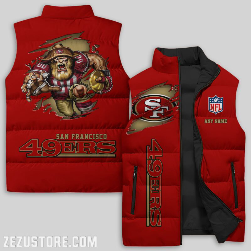 San Francisco 49ers NFL Sleeveless Puffer Jacket Custom For Fans Gifts