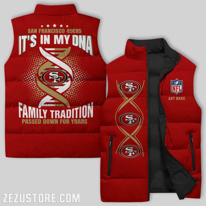 San Francisco 49ers NFL Sleeveless Puffer Jacket Custom For Fans Gifts