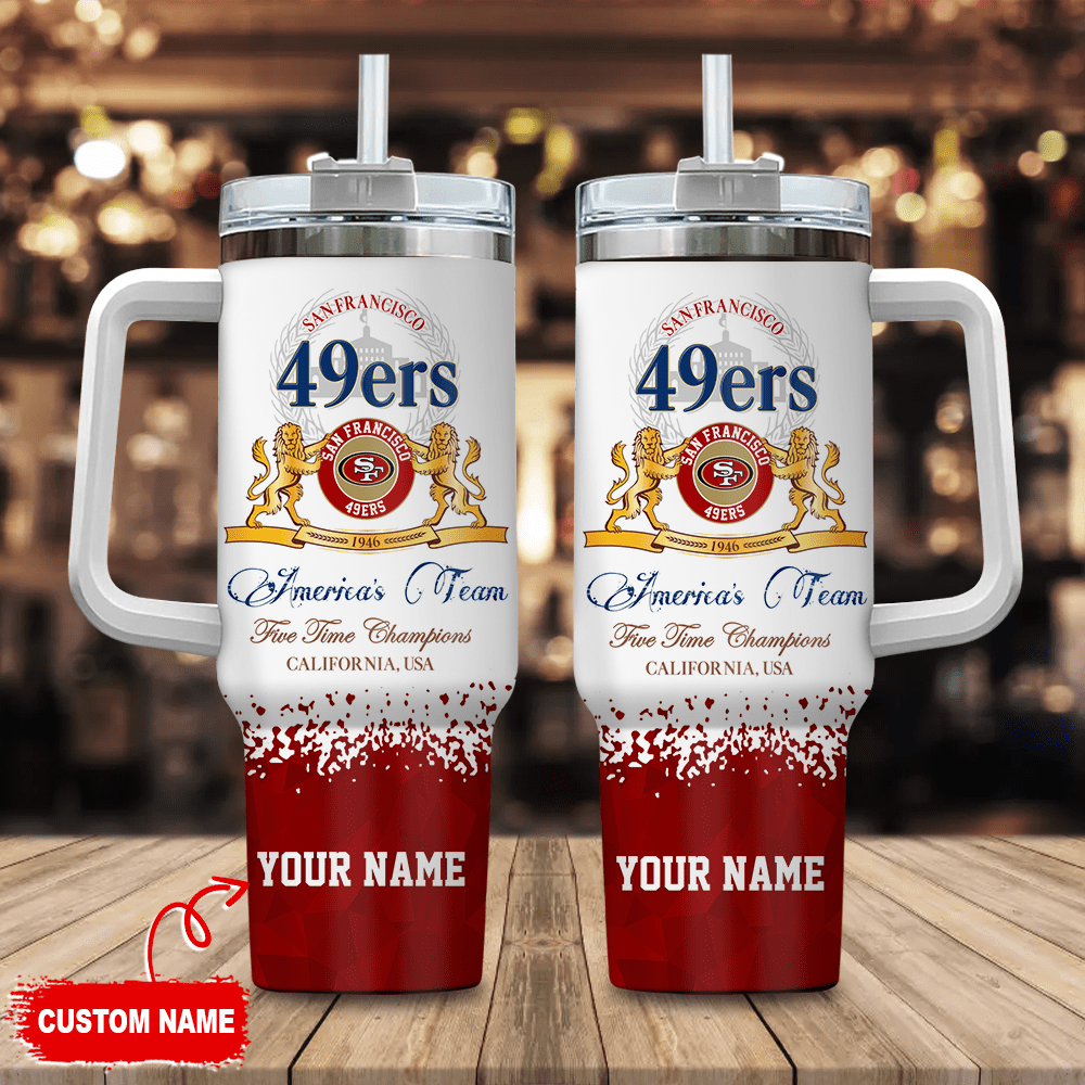 San Francisco 49ers Personalized NFL Champions Modelo 40oz Stanley Tumbler Gift for Fans