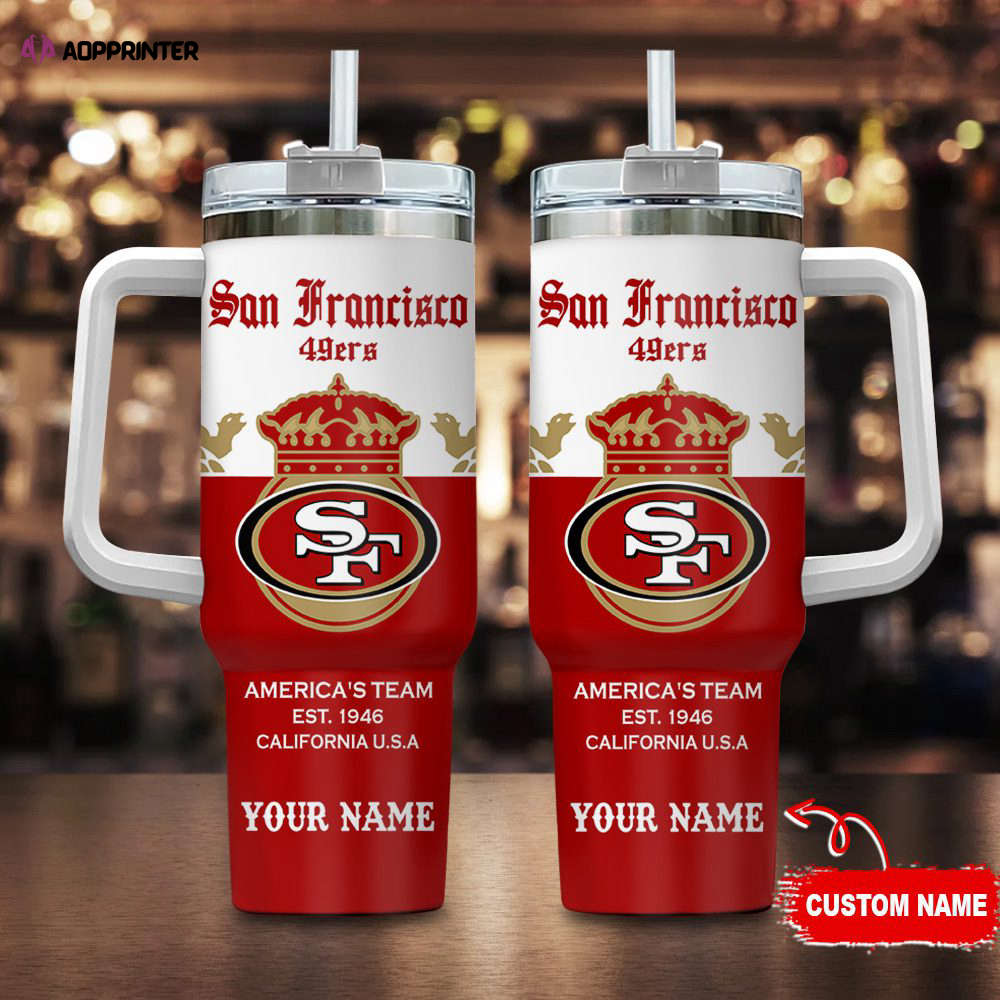 San Francisco 49ers Personalized NFL Corona Extra 40oz Stanley Tumbler Gift for Fans