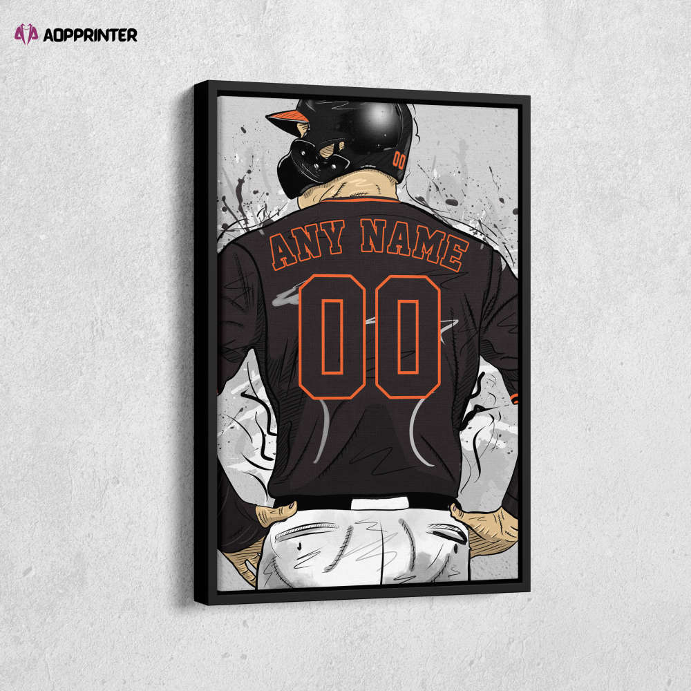 San Francisco Giants Jersey MLB Personalized Jersey Custom Name and Number Canvas Wall Art Home Decor Framed Poster Man Cave Gift