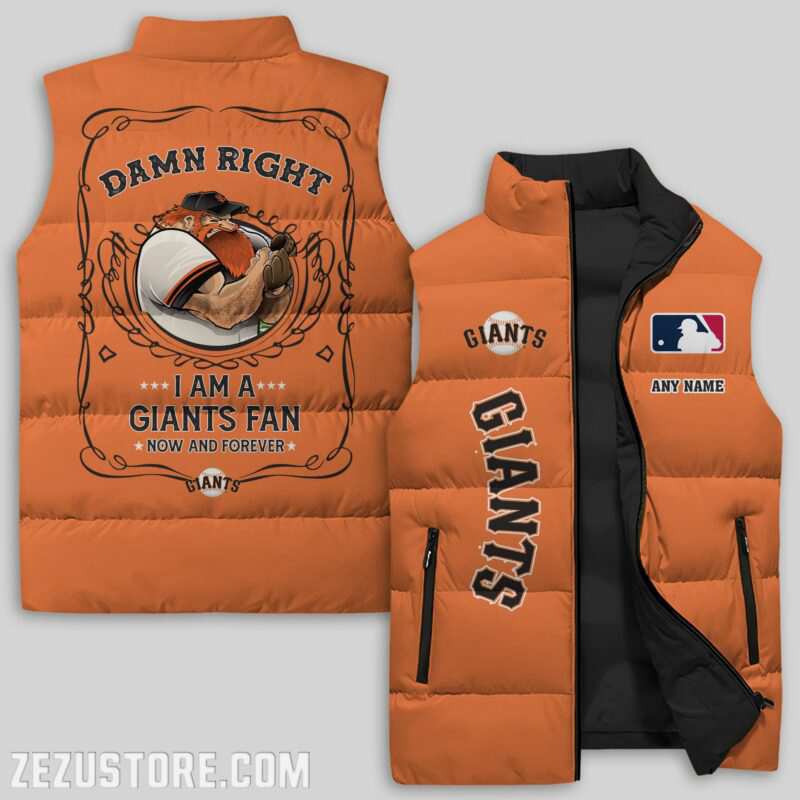 San Francisco Giants MLB Sleeveless Puffer Jacket Custom For Fans Gifts