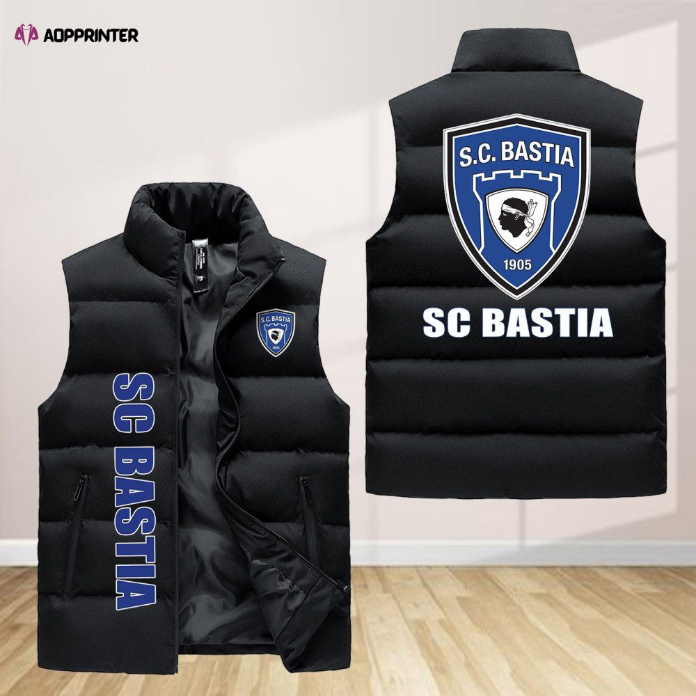 Sc Bastia Sleeveless Puffer Jacket Custom For Fans Gifts